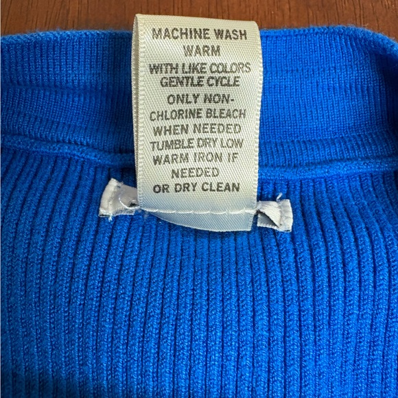 Chache Sleeveless Sweater Zip side Blue womens Size m V-neck Ribbed Back - Picture 10 of 14